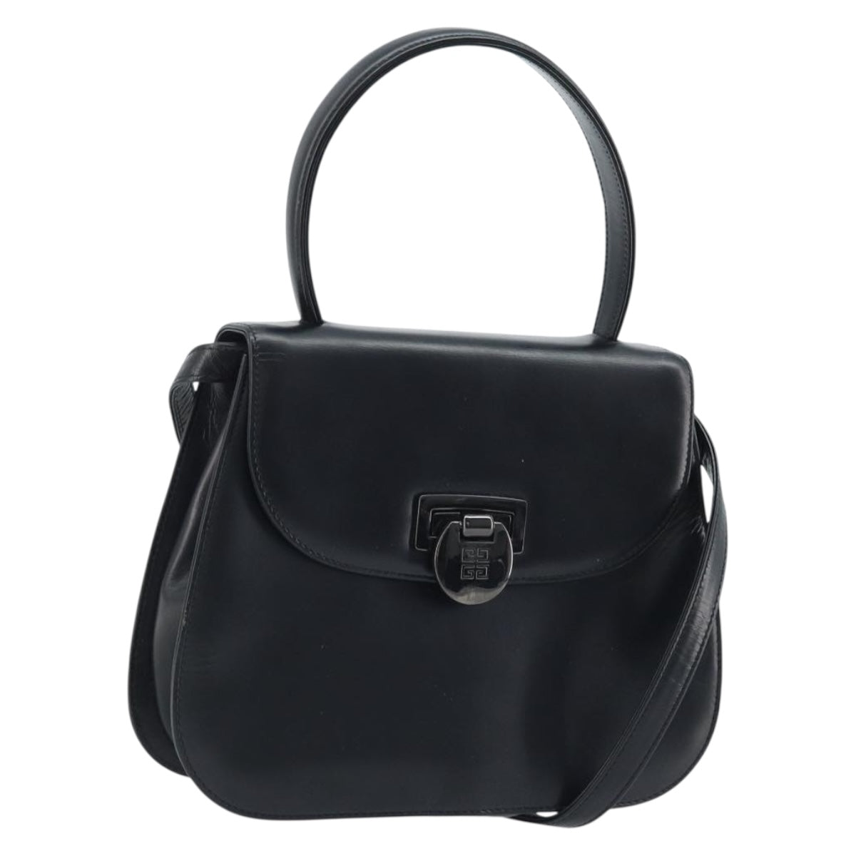 GIVENCHY Hand Bag Leather 2way Black Auth hk3584
