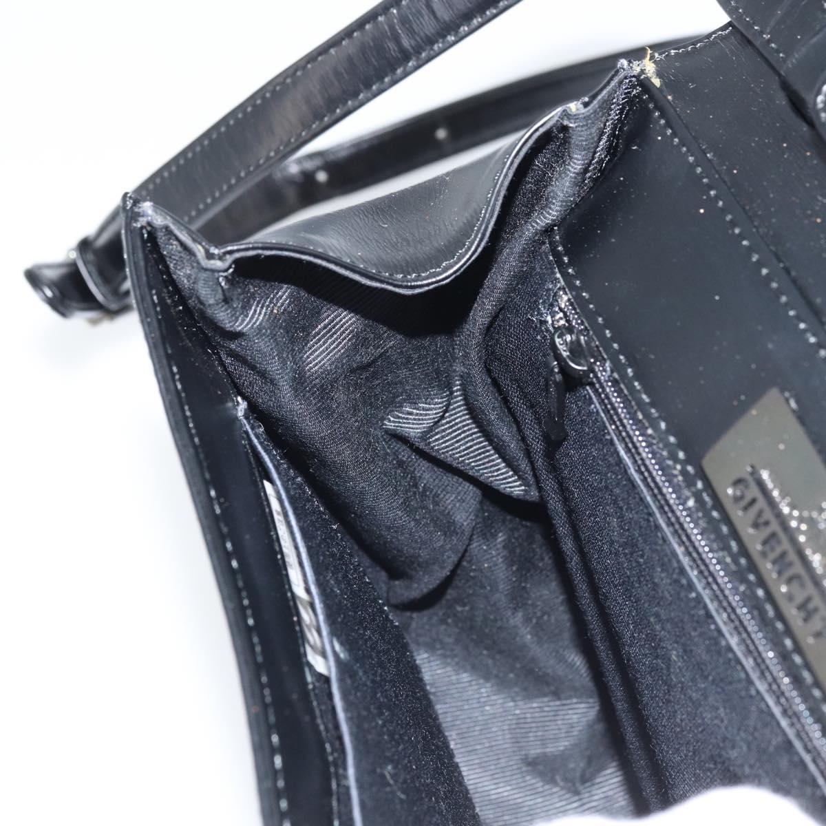GIVENCHY Hand Bag Leather 2way Black Auth hk3584