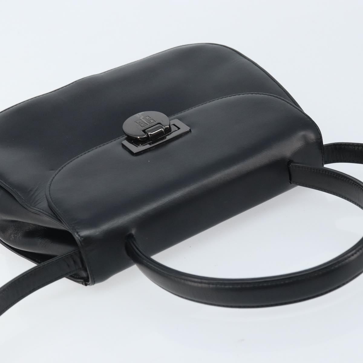 GIVENCHY Hand Bag Leather 2way Black Auth hk3584