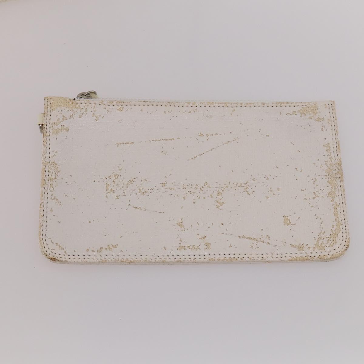 CHANEL Matelasse Paris Biarritz GM Tote Bag PVC Canvas White CC Auth hk3597