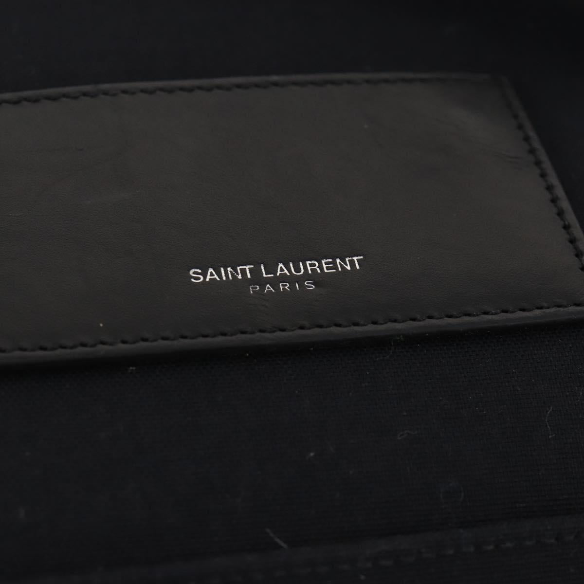 SAINT LAURENT Backpack Canvas Black Silver Auth hk3604