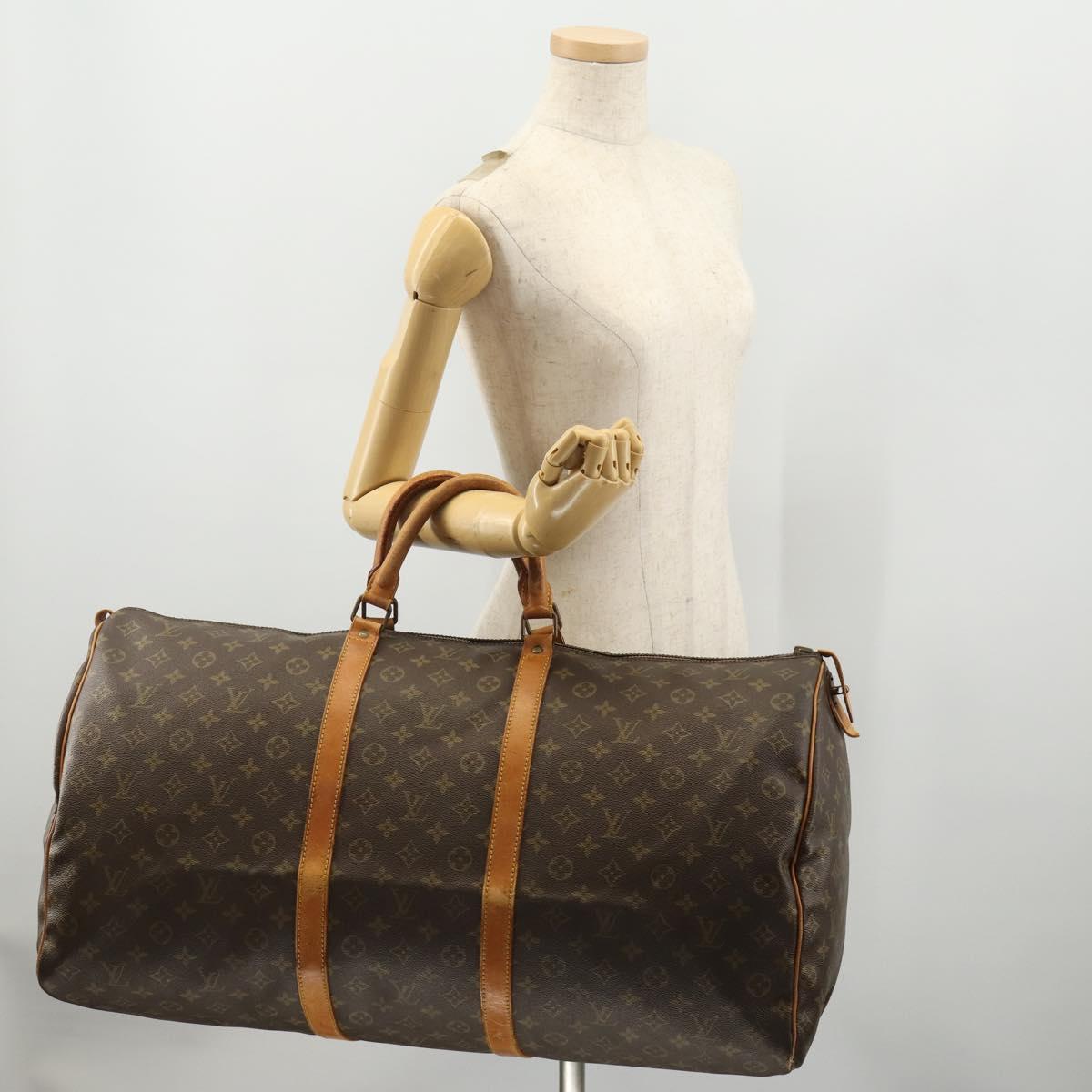 LOUIS VUITTON Monogram Keepall 60 Boston Bag M41422 LV Auth hk3650