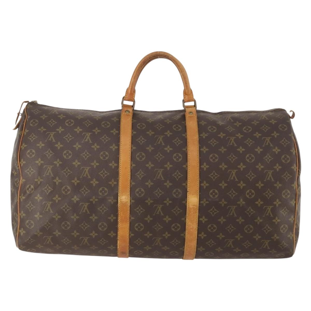 LOUIS VUITTON Monogram Keepall 60 Boston Bag M41422 LV Auth hk3650