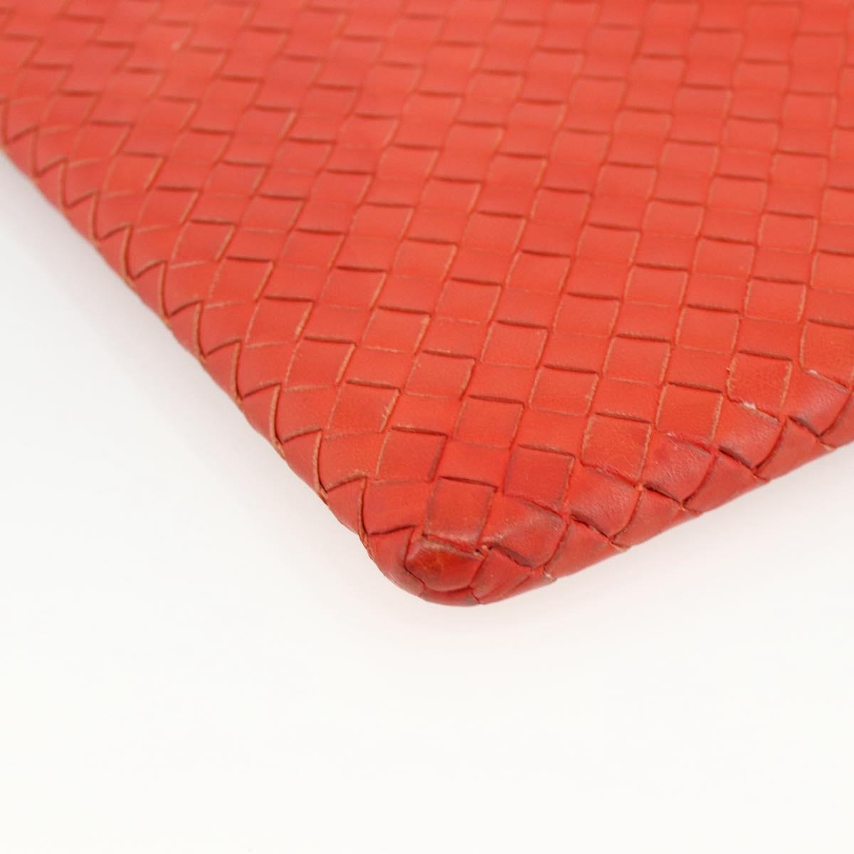 BOTTEGA VENETA INTRECCIATO iPad Case Leather Red Auth hk3674