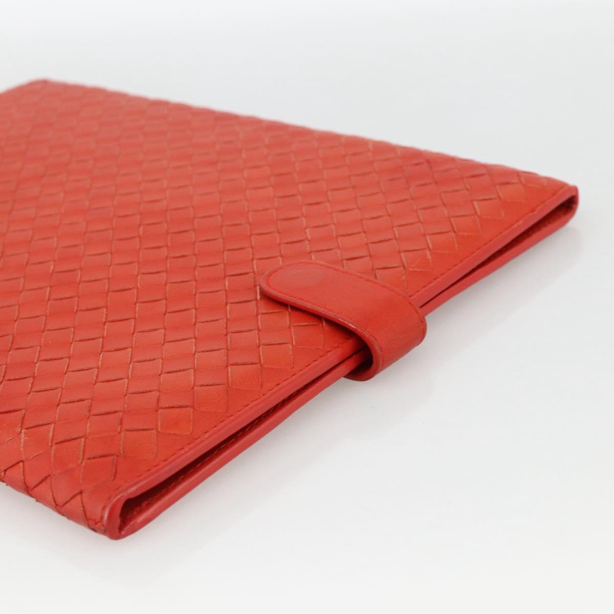 BOTTEGA VENETA INTRECCIATO iPad Case Leather Red Auth hk3674