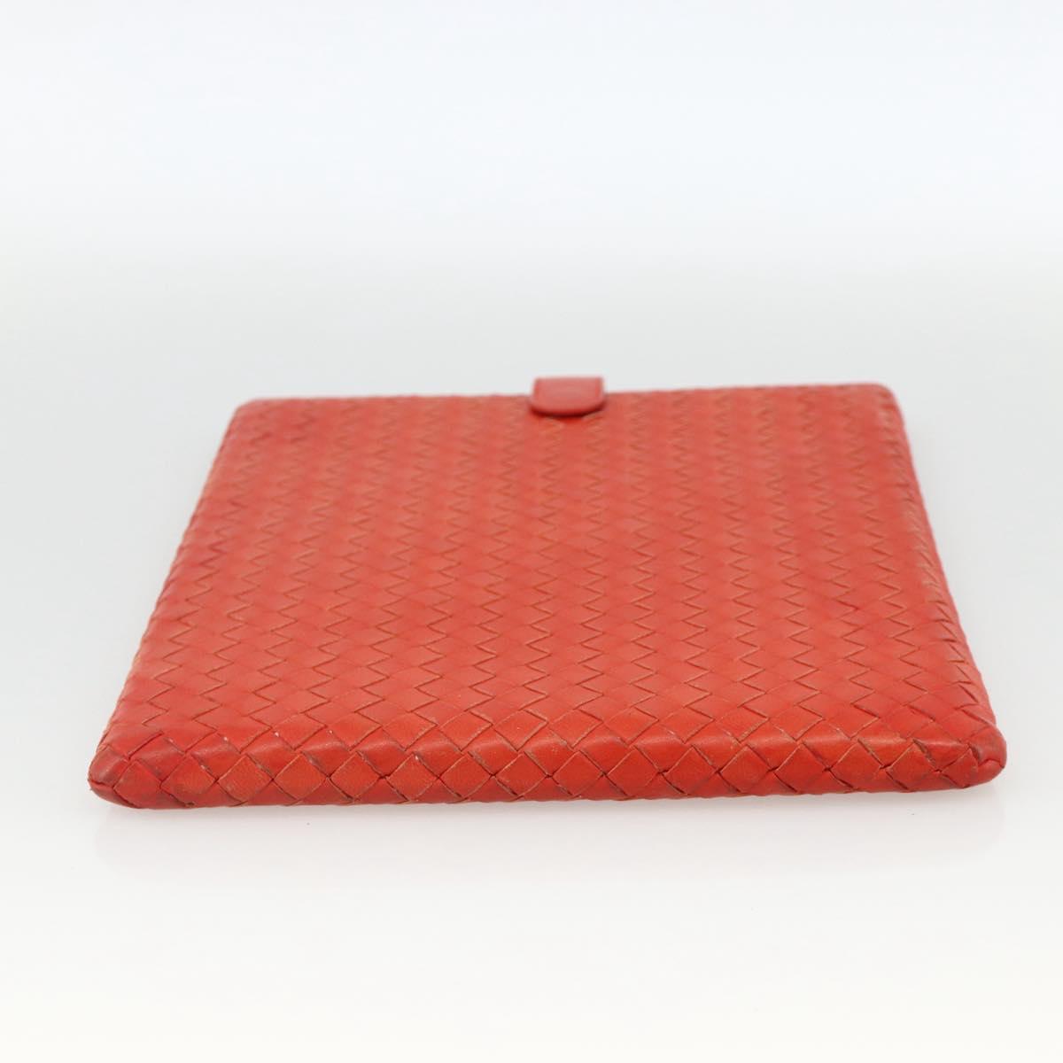 BOTTEGA VENETA INTRECCIATO iPad Case Leather Red Auth hk3674