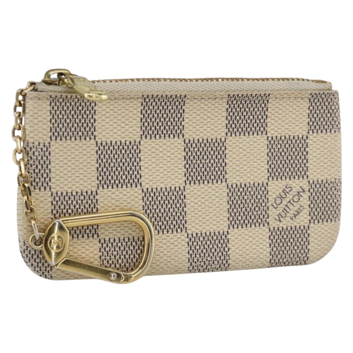 LOUIS VUITTON Damier Azur Pochette Cles Coin Purse N62659 LV Auth hk3686