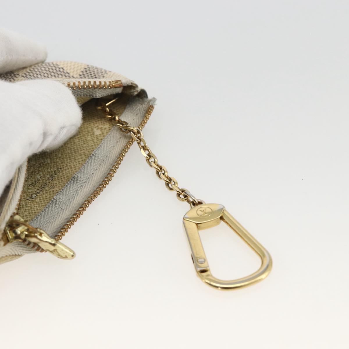 LOUIS VUITTON Damier Azur Pochette Cles Coin Purse N62659 LV Auth hk3686