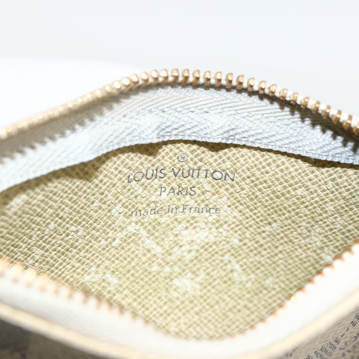 LOUIS VUITTON Damier Azur Pochette Cles Coin Purse N62659 LV Auth hk3686