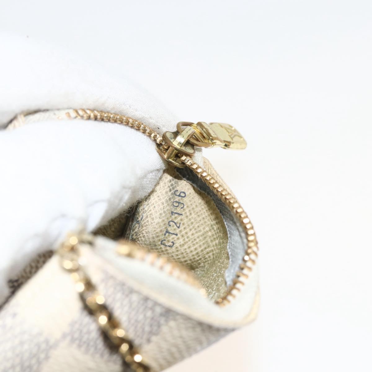 LOUIS VUITTON Damier Azur Pochette Cles Coin Purse N62659 LV Auth hk3686