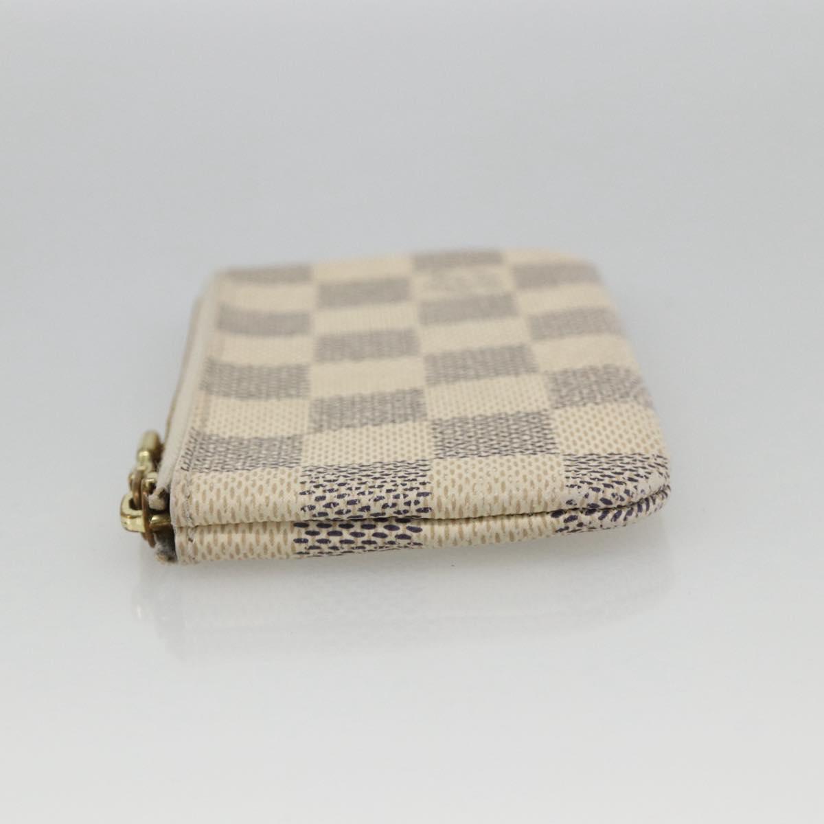 LOUIS VUITTON Damier Azur Pochette Cles Coin Purse N62659 LV Auth hk3686