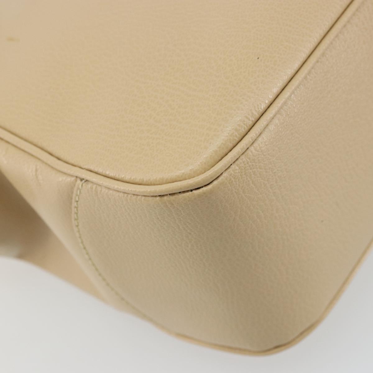 Salvatore Ferragamo Gancini Tote Bag Leather Beige Gold Auth hk3707