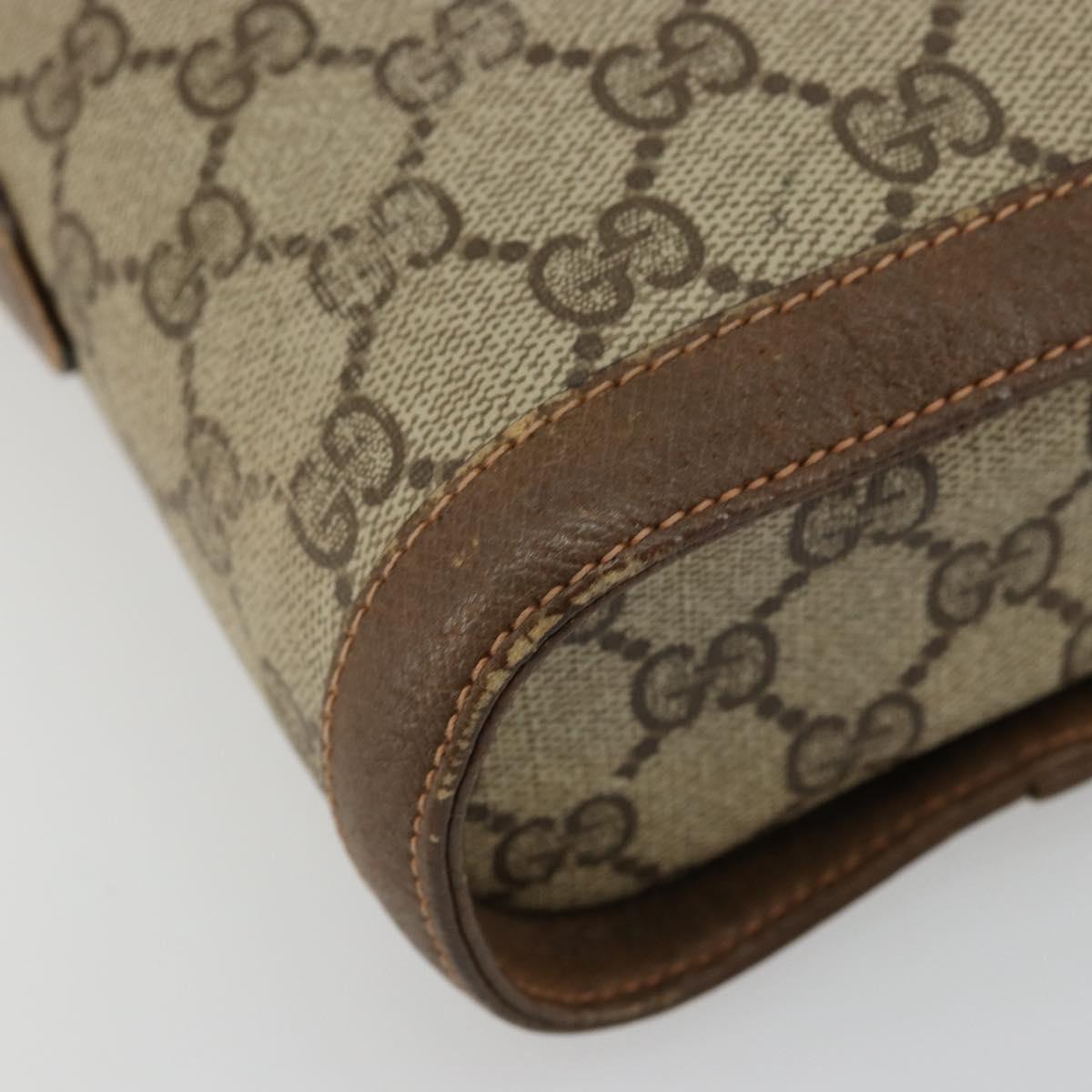 GUCCI GG Supreme Web Sherry Line Bag PVC Beige Gold 904 02 070 Auth hk3710