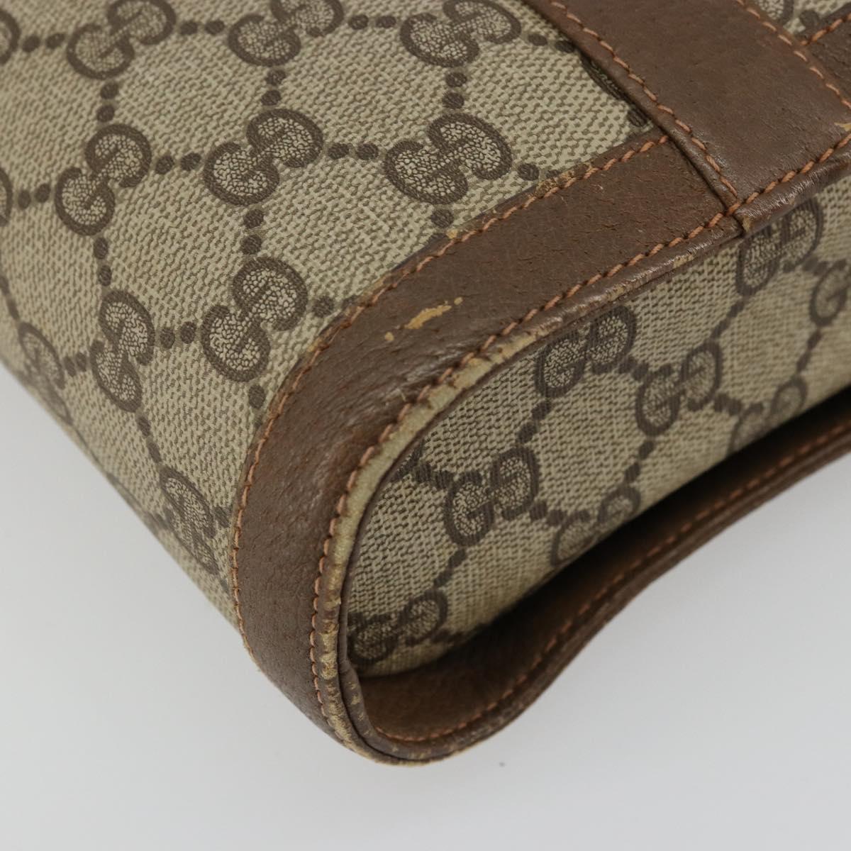 GUCCI GG Supreme Web Sherry Line Bag PVC Beige Gold 904 02 070 Auth hk3710