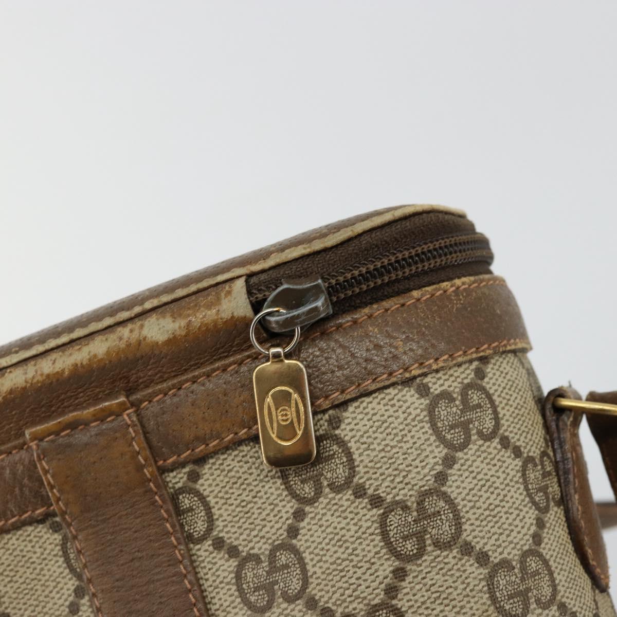 GUCCI GG Supreme Web Sherry Line Bag PVC Beige Gold 904 02 070 Auth hk3710