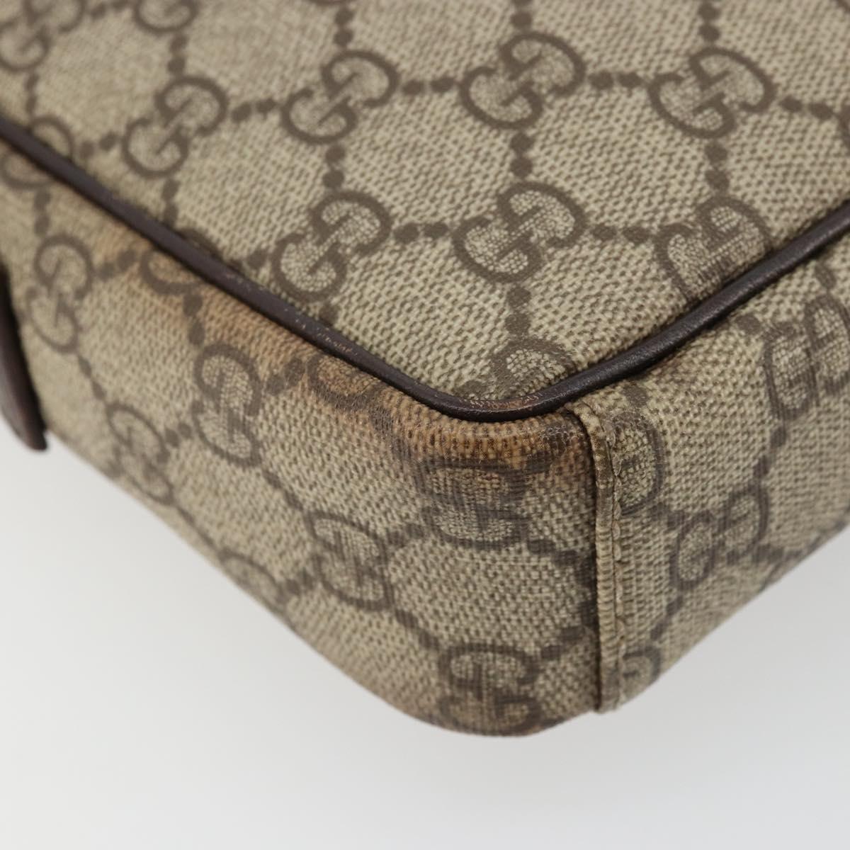 GUCCI GG Supreme Shoulder Bag PVC Beige Silver 122754 Auth hk3711