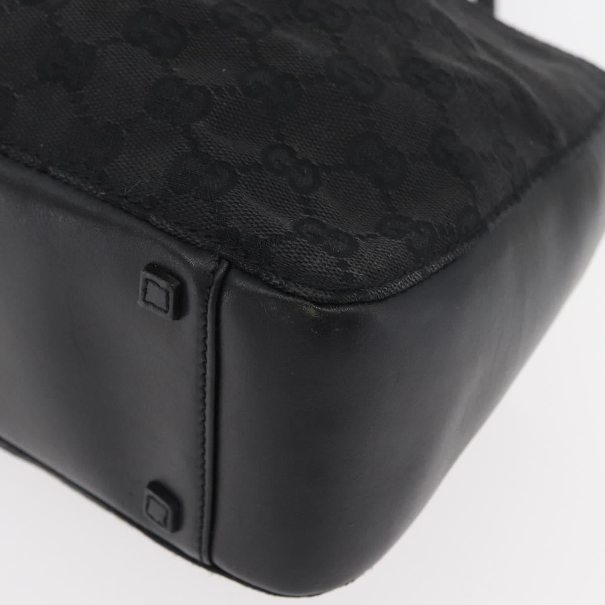 GUCCI GG Canvas Tote Bag Black 94898 Auth hk3714