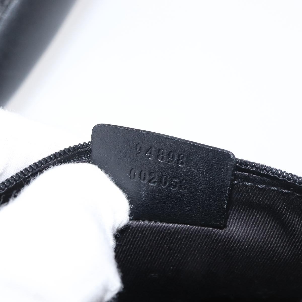 GUCCI GG Canvas Tote Bag Black 94898 Auth hk3714