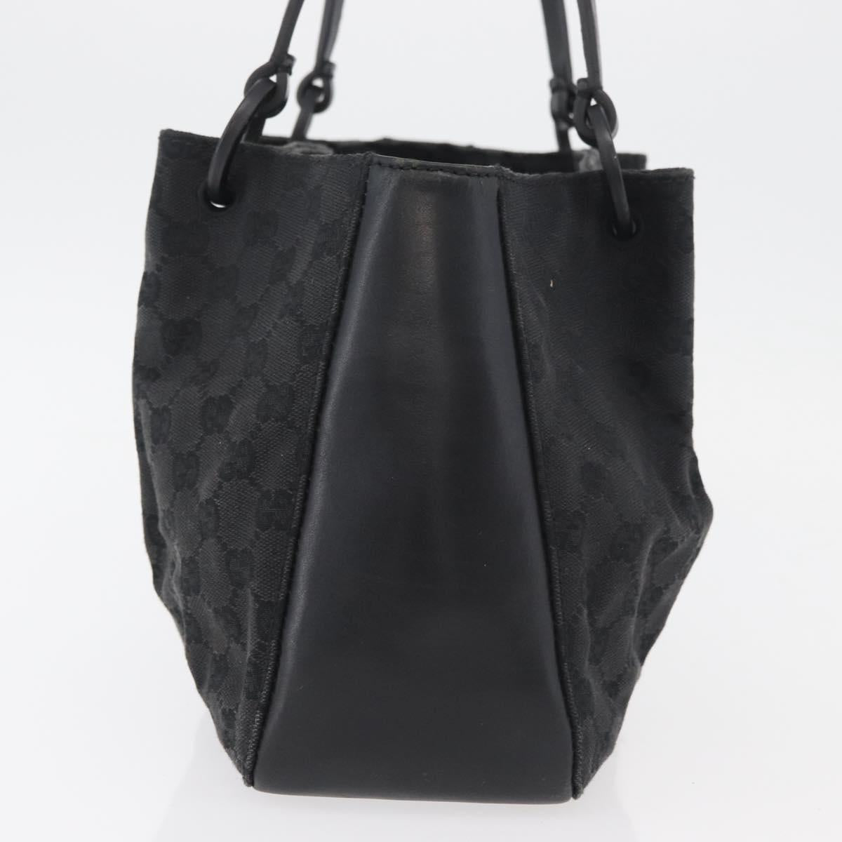 GUCCI GG Canvas Tote Bag Black 94898 Auth hk3714