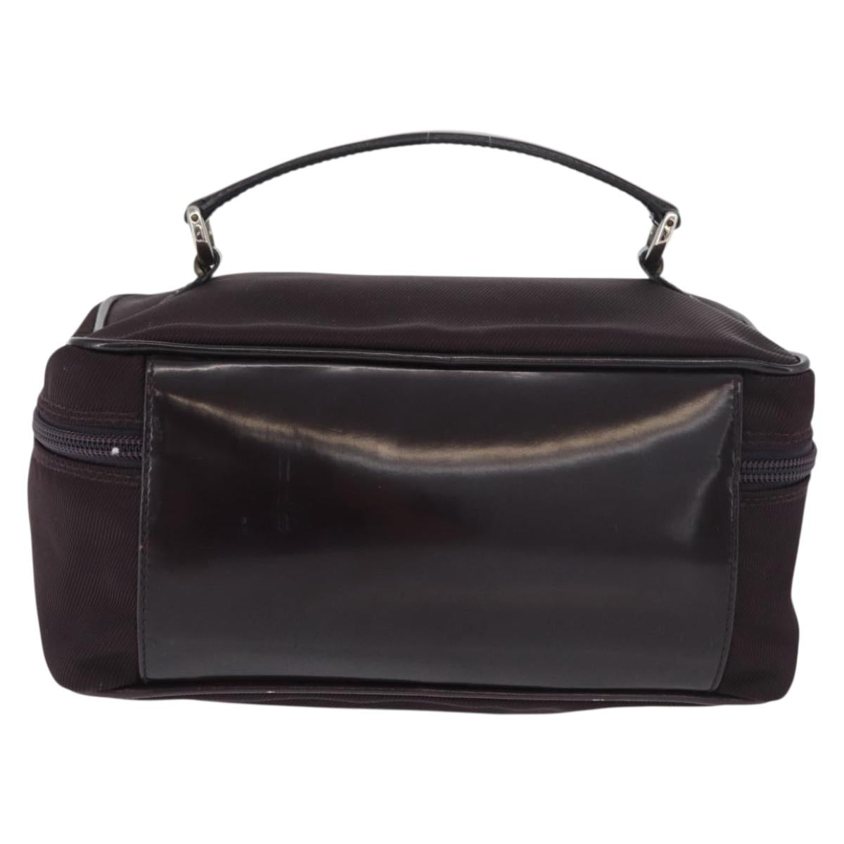 GUCCI Bamboo Vanity Hand Bag Nylon Black Silver 032 1705 0150 Auth hk3715
