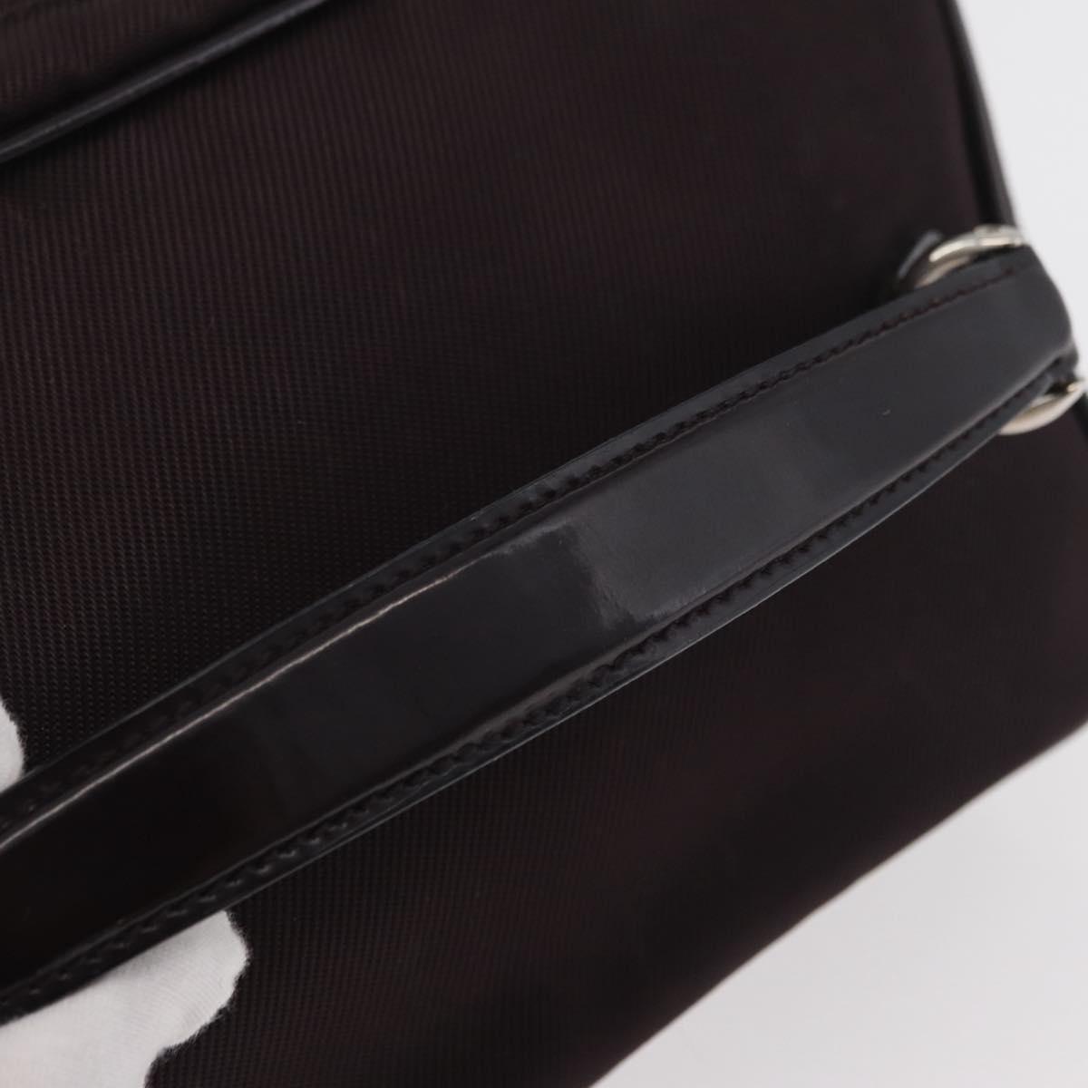 GUCCI Bamboo Vanity Hand Bag Nylon Black Silver 032 1705 0150 Auth hk3715