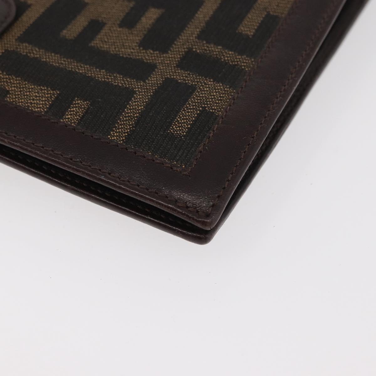 FENDI Zucca Canvas Day Planner Cover Brown Black Auth hk3722A