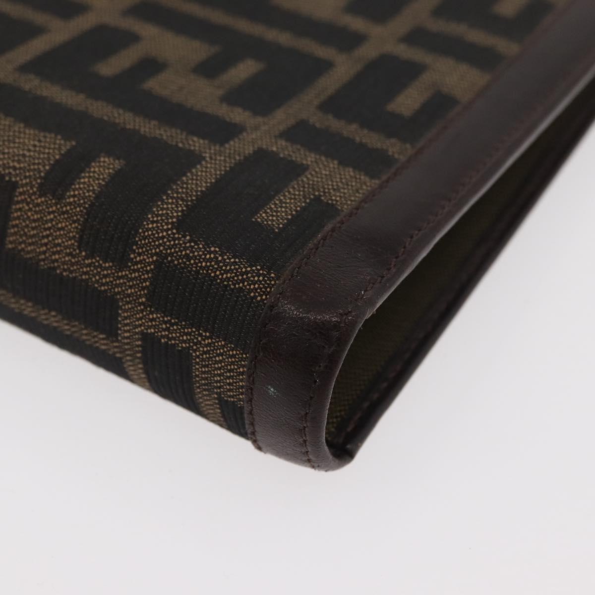 FENDI Zucca Canvas Day Planner Cover Brown Black Auth hk3722A