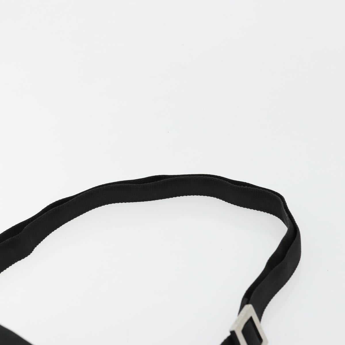 FENDI Shoulder Bag Nylon Black Silver Auth hk3723
