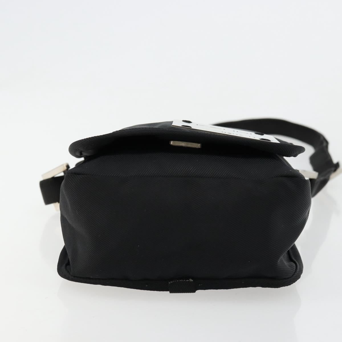 FENDI Shoulder Bag Nylon Black Silver Auth hk3723