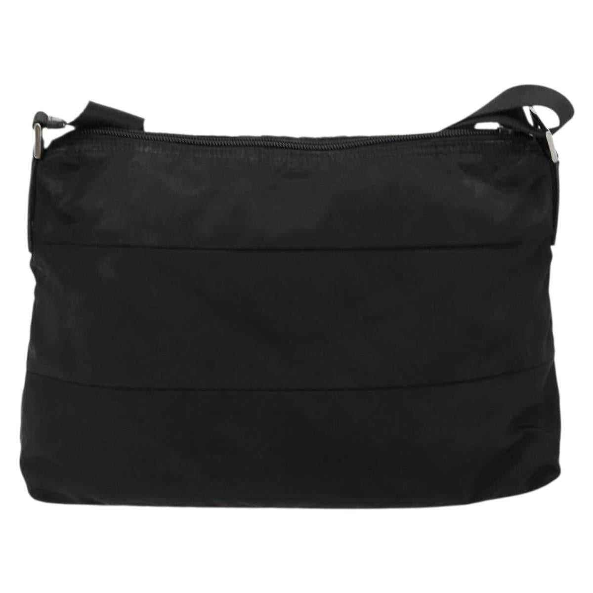 PRADA Shoulder Bag Nylon Black Silver Auth hk3736A