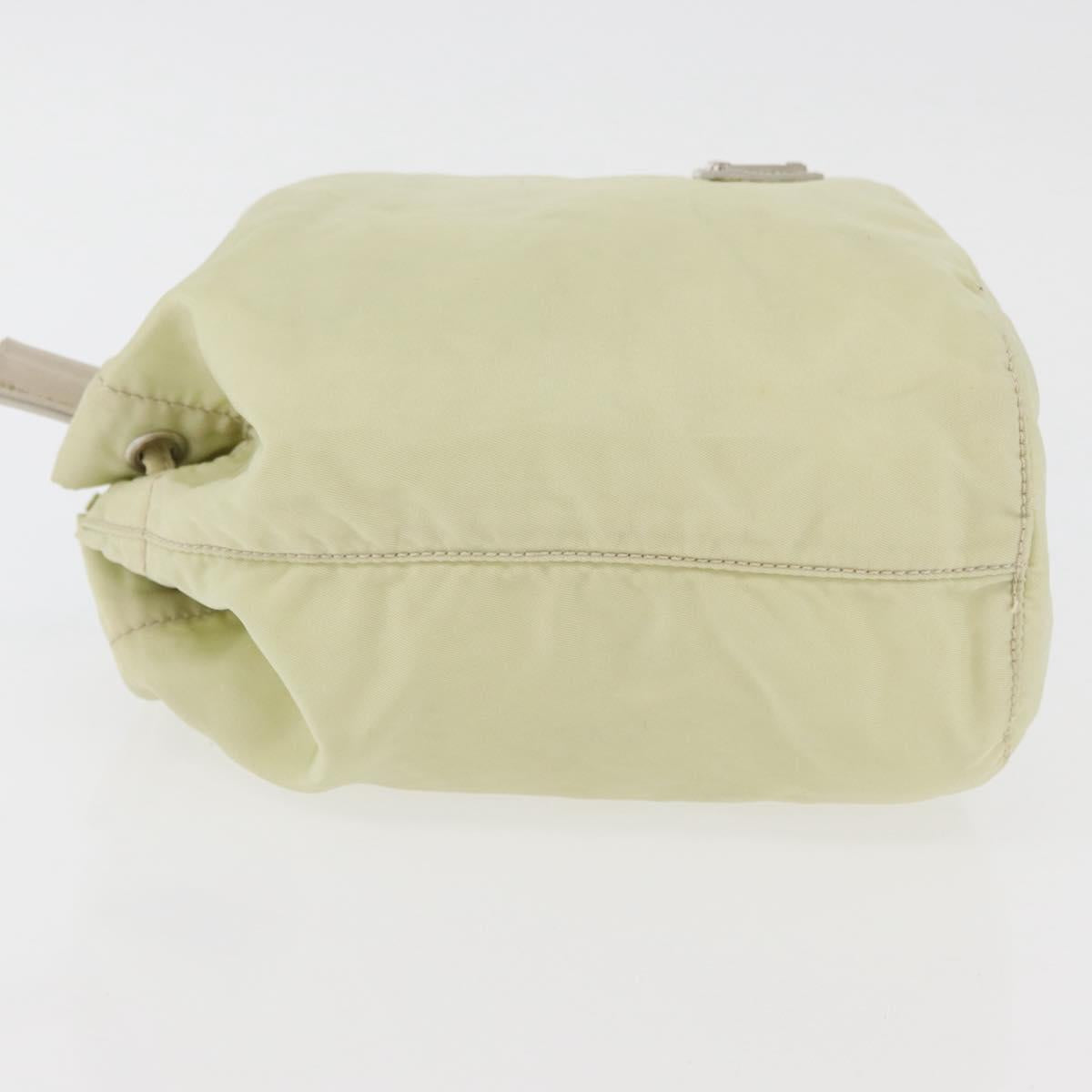 PRADA Purse Pouch Nylon Beige Auth hk3737