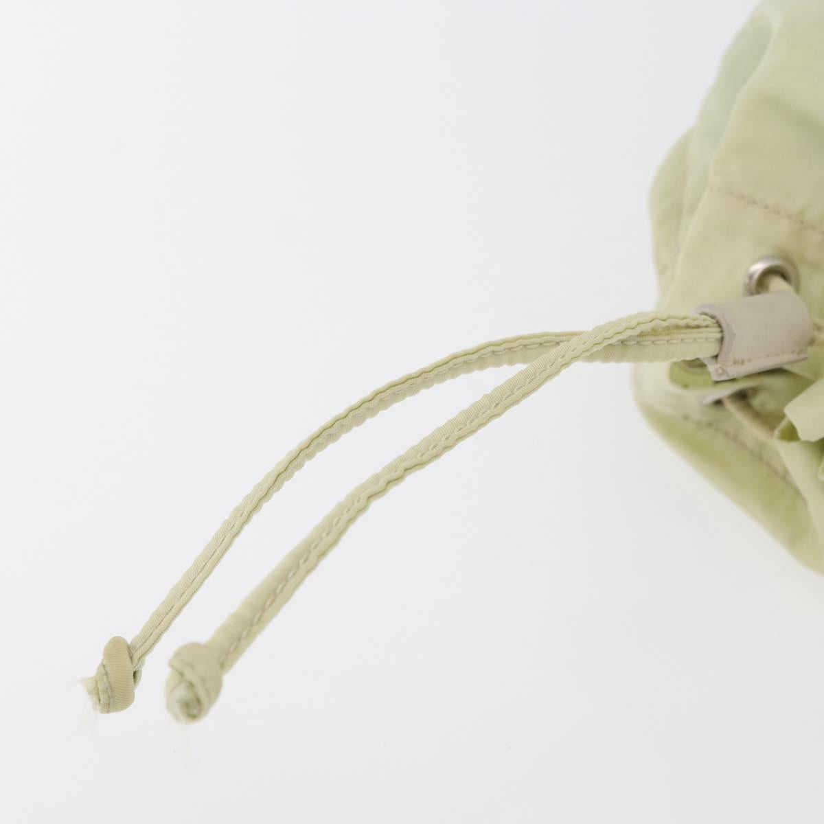 PRADA Purse Pouch Nylon Beige Auth hk3737