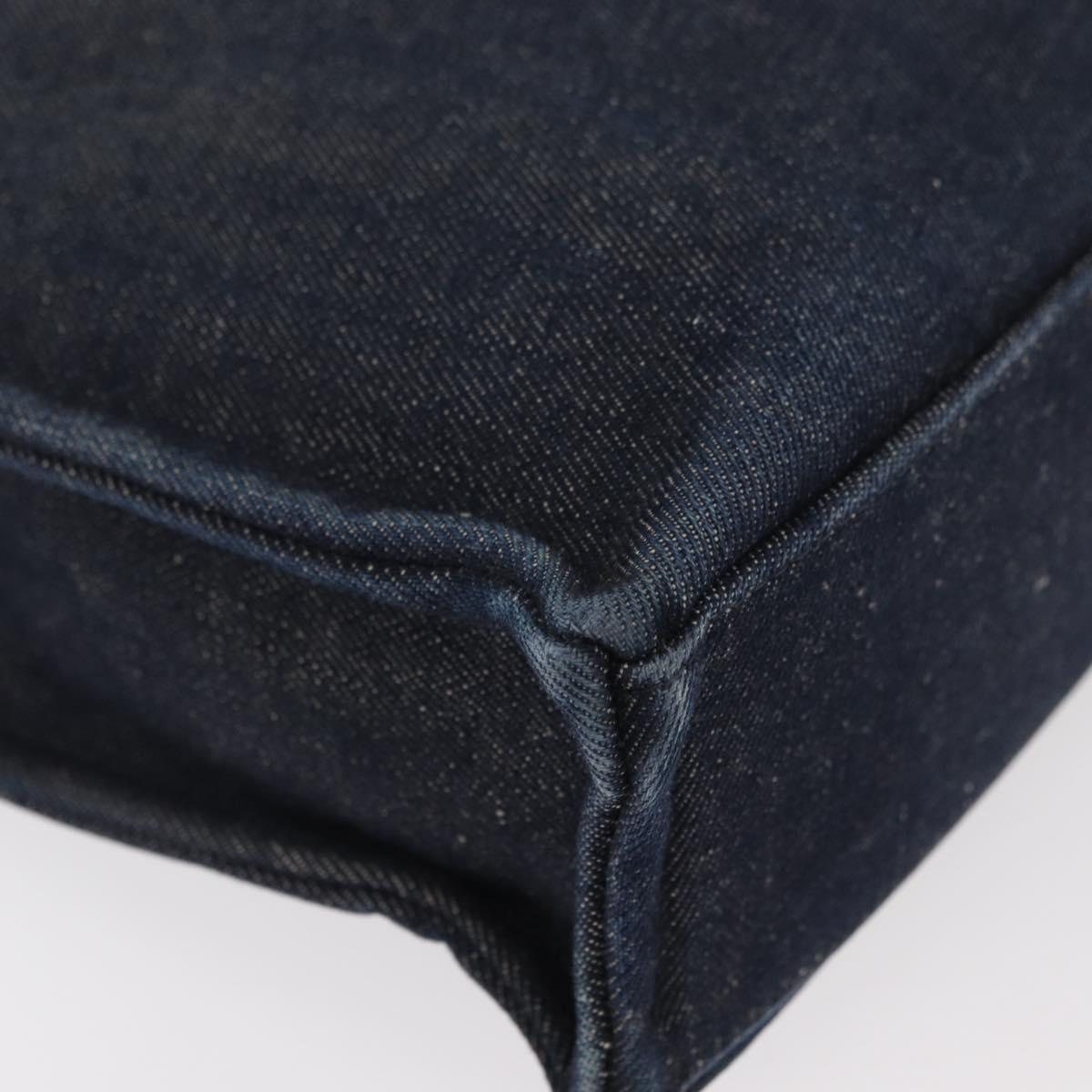 BURBERRY Blue Label Hand Bag Denim Blue Silver Auth hk3739A