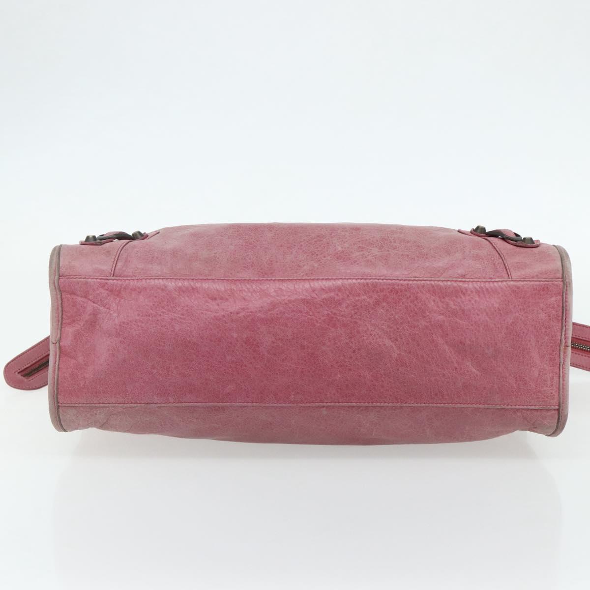 BALENCIAGA City Hand Bag Leather 2way Pink 115748 Auth hk3742A