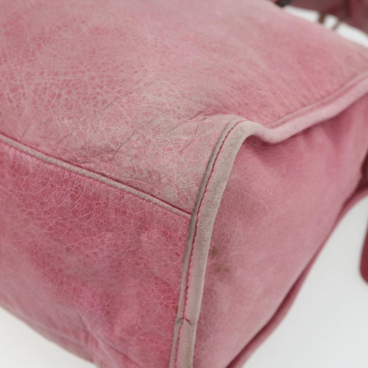 BALENCIAGA City Hand Bag Leather 2way Pink 115748 Auth hk3742A