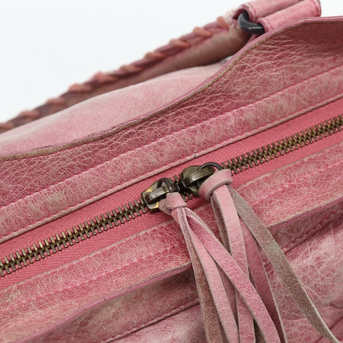 BALENCIAGA City Hand Bag Leather 2way Pink 115748 Auth hk3742A