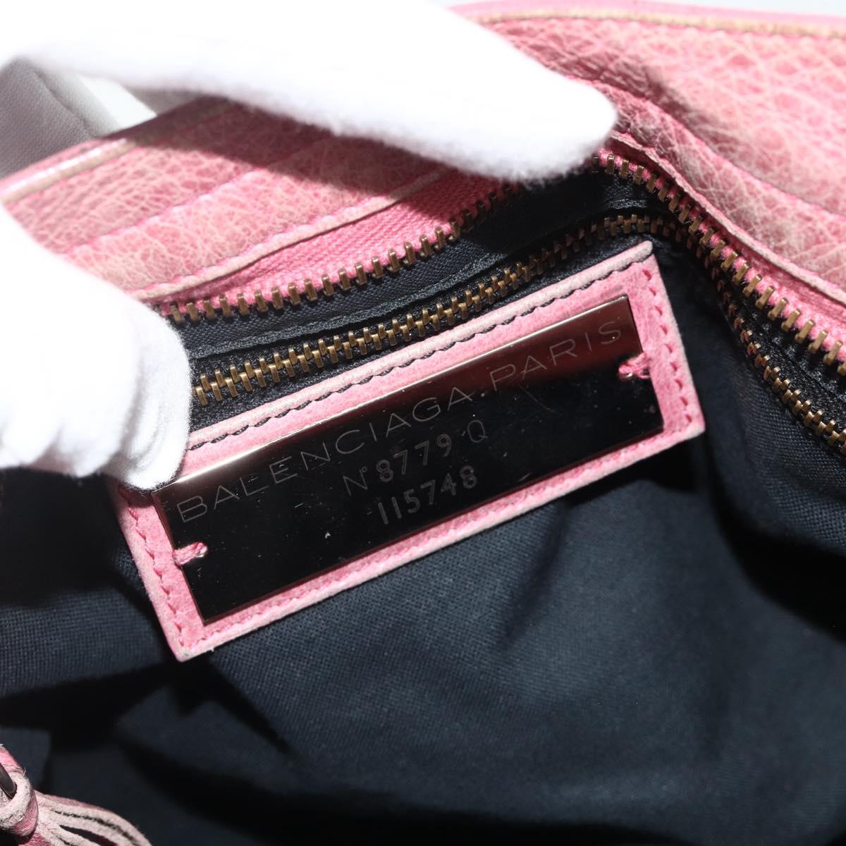 BALENCIAGA City Hand Bag Leather 2way Pink 115748 Auth hk3742A
