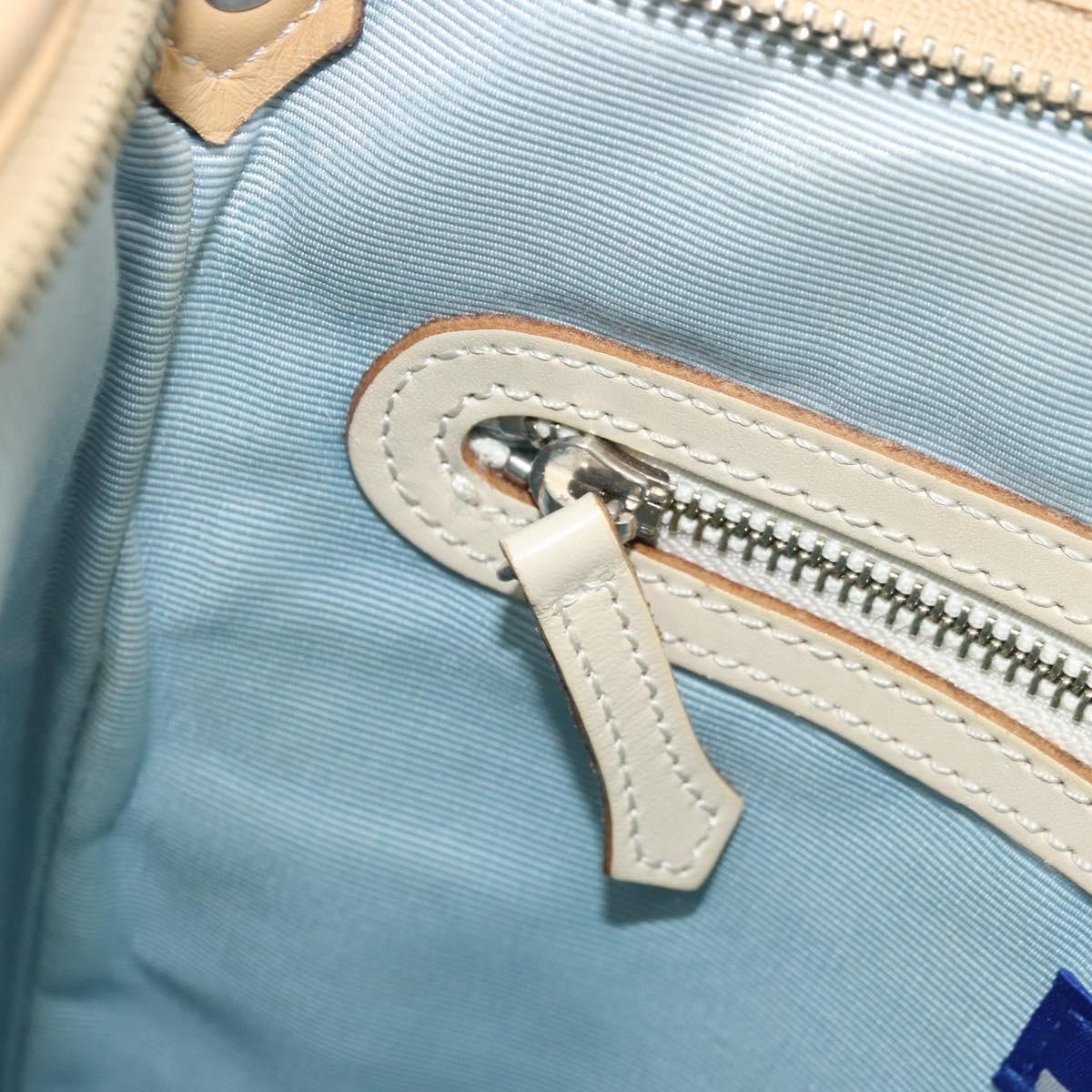BURBERRY Nova Check Blue Label Shoulder Bag Canvas Blue Silver Auth hk3748A