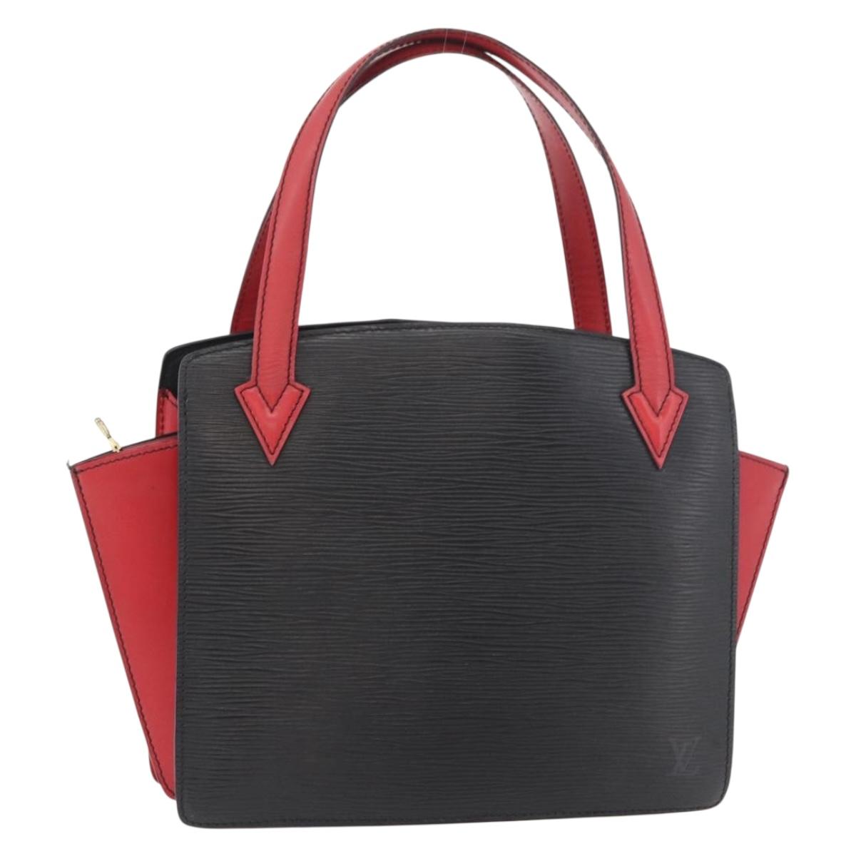 LOUIS VUITTON Epi Bicolor Varenne Hand Bag Black Red M52387 LV Auth hk3749