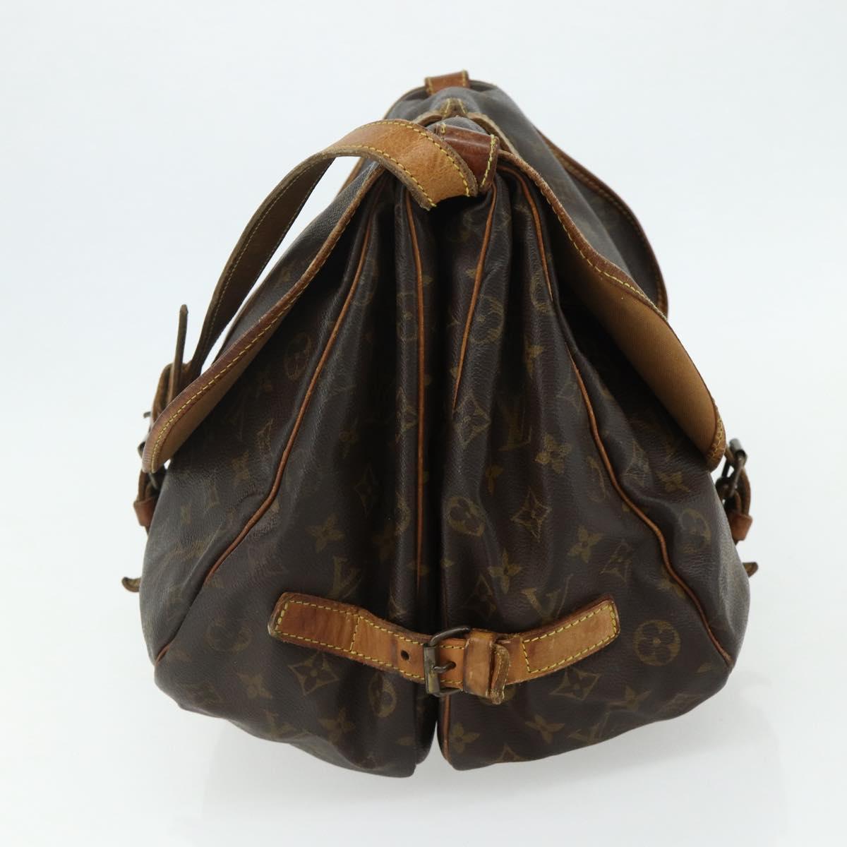 LOUIS VUITTON Monogram Saumur 35 Shoulder Bag M42254 LV Auth hk3754