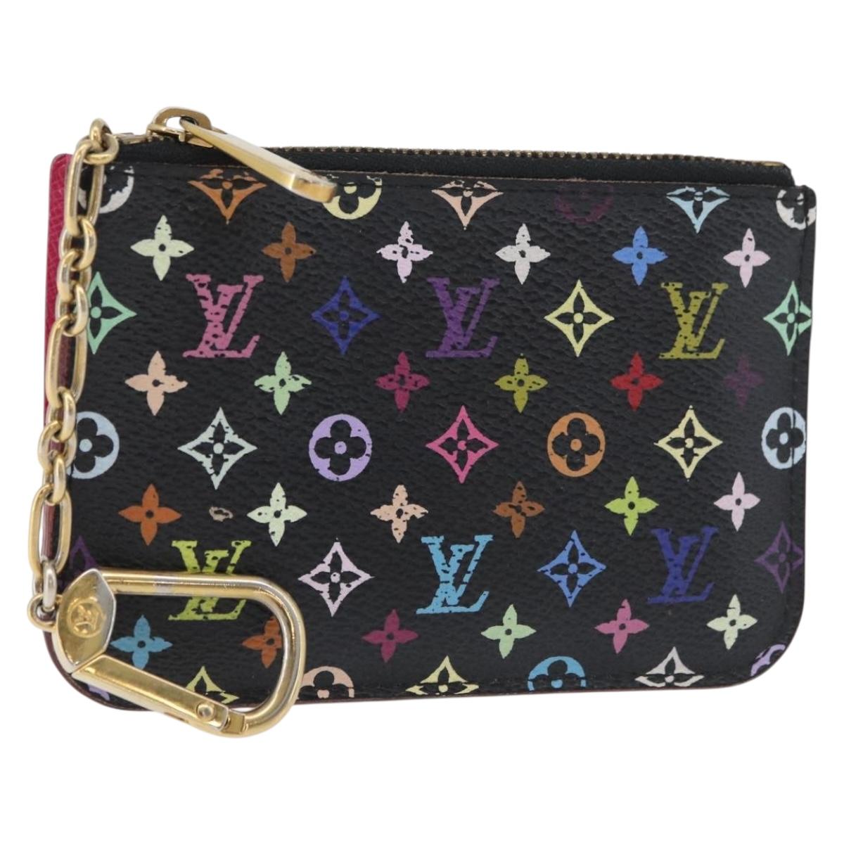 LOUIS VUITTON Multicolor Pochette ClesNM Coin Purse Black M60279 LV Auth hk3764