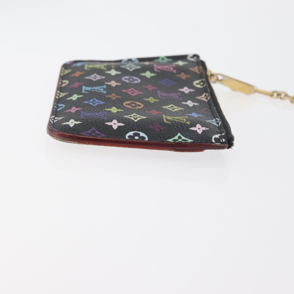 LOUIS VUITTON Multicolor Pochette ClesNM Coin Purse Black M60279 LV Auth hk3764