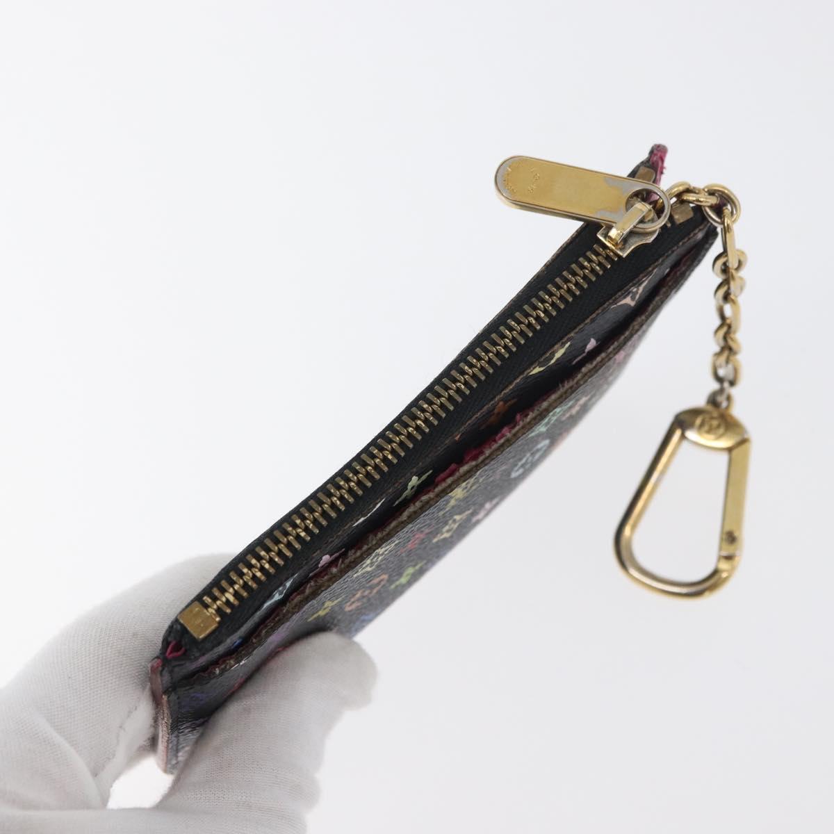 LOUIS VUITTON Multicolor Pochette ClesNM Coin Purse Black M60279 LV Auth hk3764