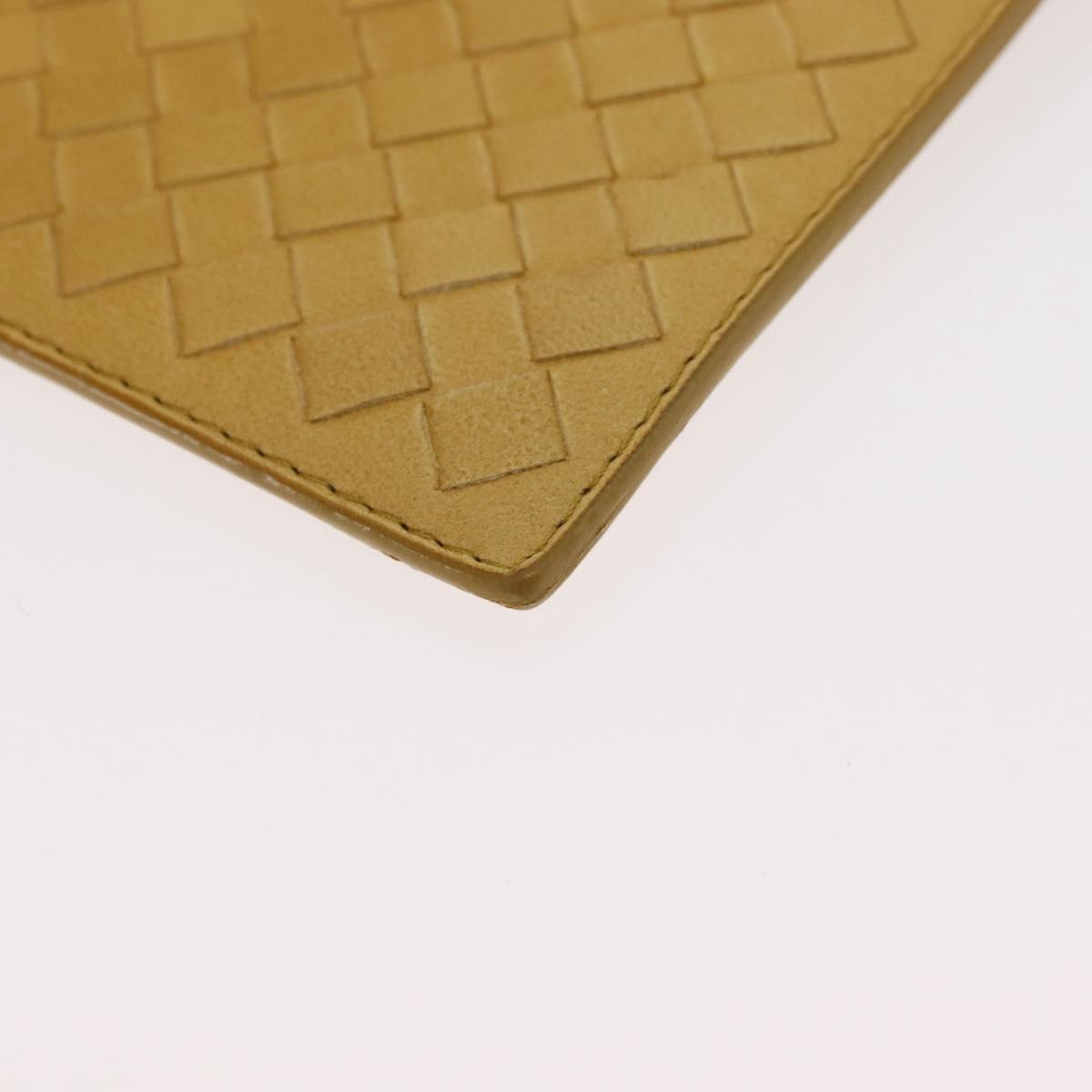 BOTTEGA VENETA INTRECCIATO Shoulder Bag Leather Yellow Gold Auth hk3773A