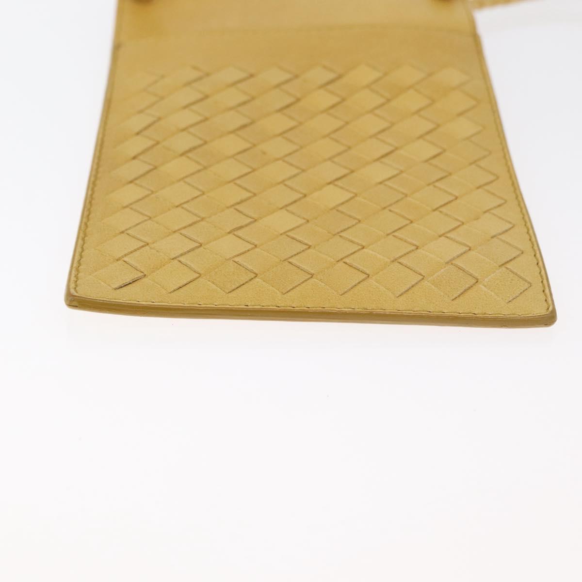 BOTTEGA VENETA INTRECCIATO Shoulder Bag Leather Yellow Gold Auth hk3773A