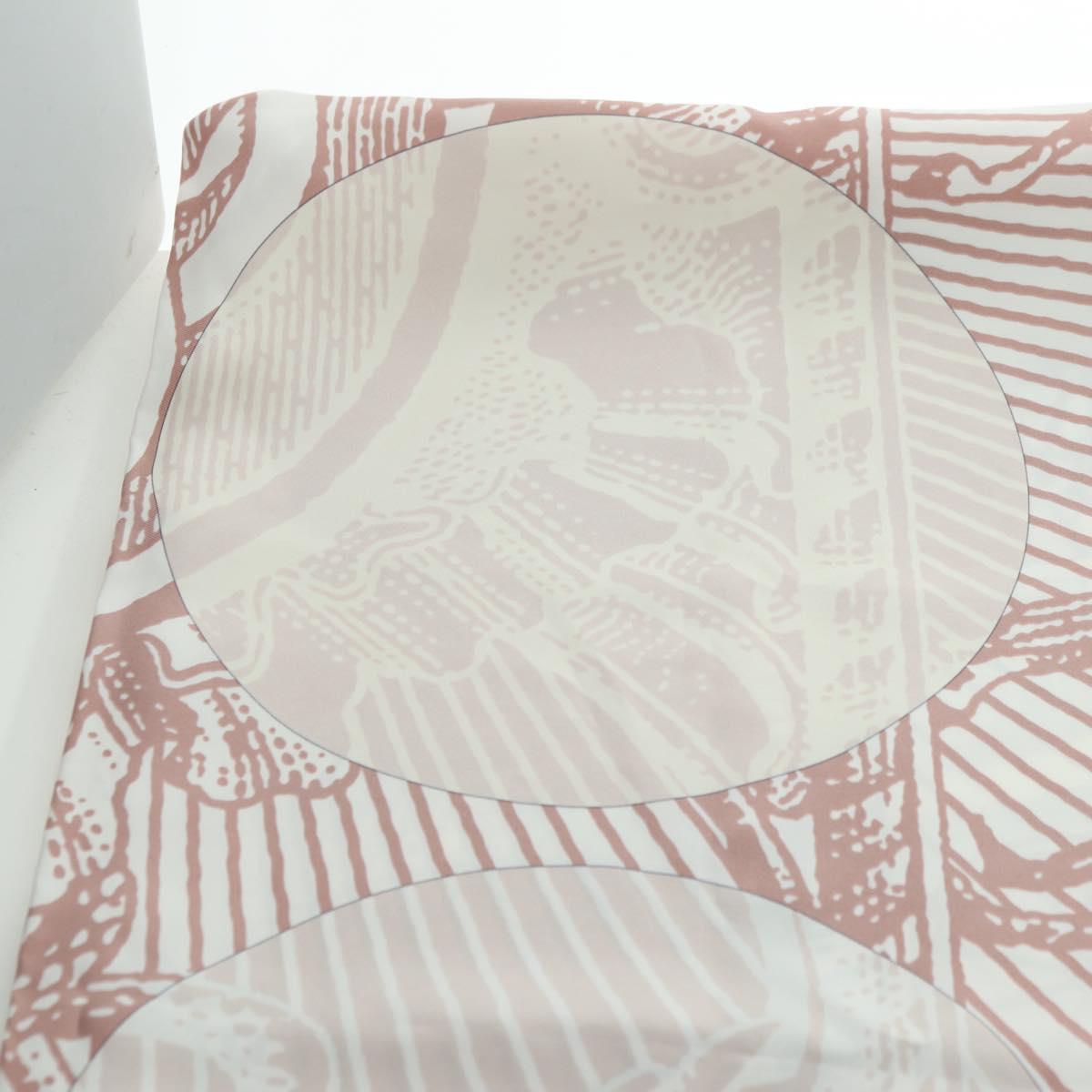 HERMES Carre 140 Scarf ""SOITE ET POURSUITE"" Silk Pink Auth hk3779V