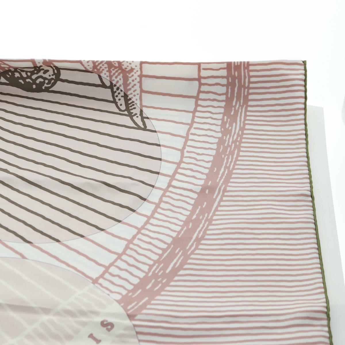 HERMES Carre 140 Scarf ""SOITE ET POURSUITE"" Silk Pink Auth hk3779V