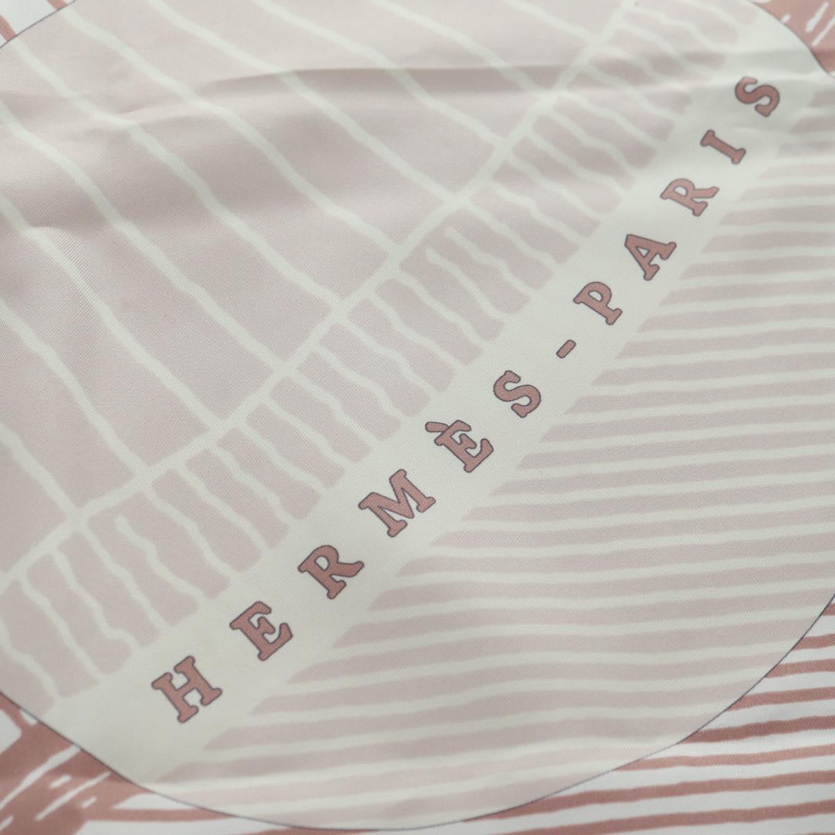 HERMES Carre 140 Scarf ""SOITE ET POURSUITE"" Silk Pink Auth hk3779V
