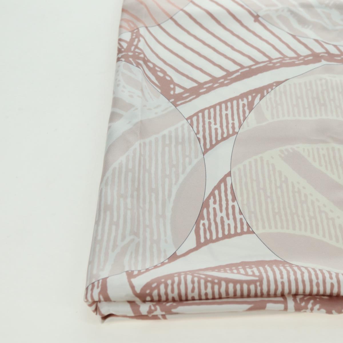 HERMES Carre 140 Scarf ""SOITE ET POURSUITE"" Silk Pink Auth hk3779V
