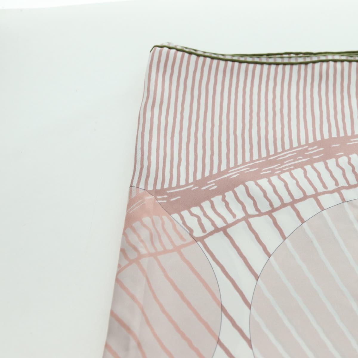 HERMES Carre 140 Scarf ""SOITE ET POURSUITE"" Silk Pink Auth hk3779V